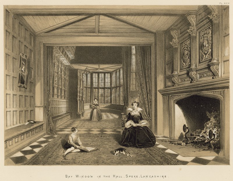 Bay Window in the Hall, Speke, Lancashire by Joseph Nash