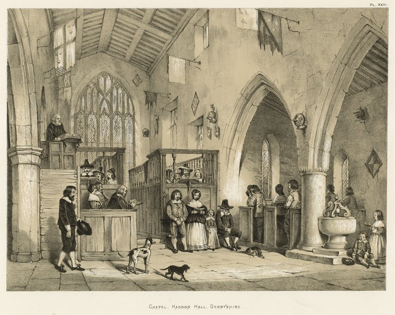 Chapel, Haddon Hall, Derbyshire by Joseph Nash