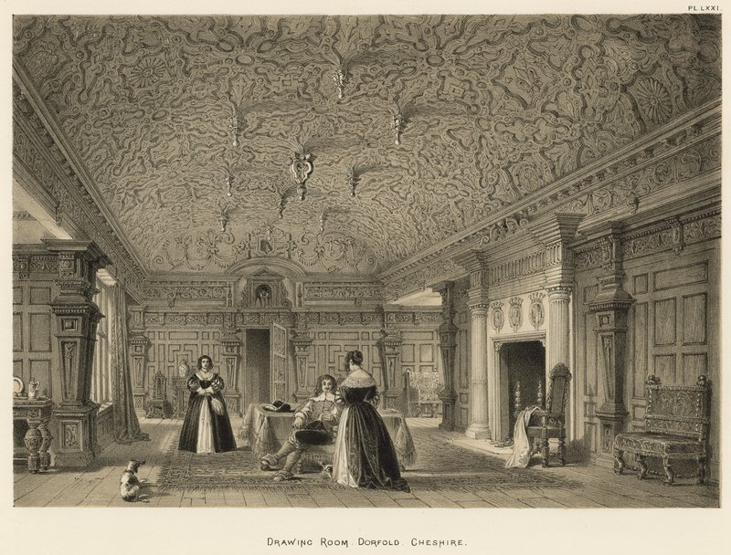 Drawing Room, Dorfold, Cheshire by Joseph Nash