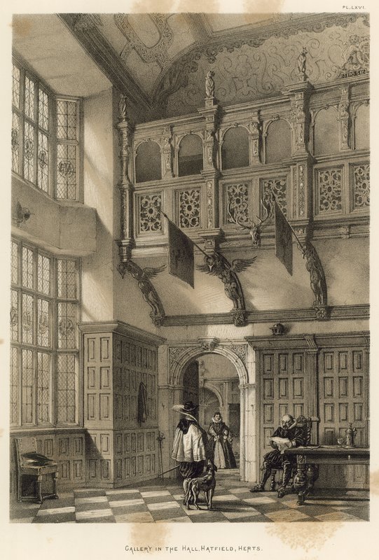 Gallery in the Hall, Hatfield, Herts by Joseph Nash