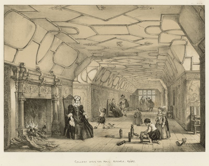 Gallery over the Hall, Knowle, Kent by Joseph Nash