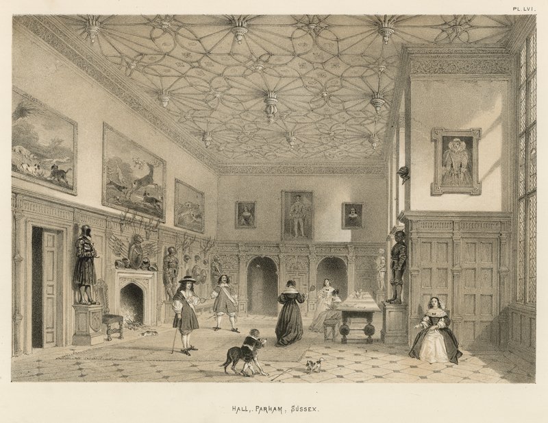 Hall, Parham, Sussex by Joseph Nash