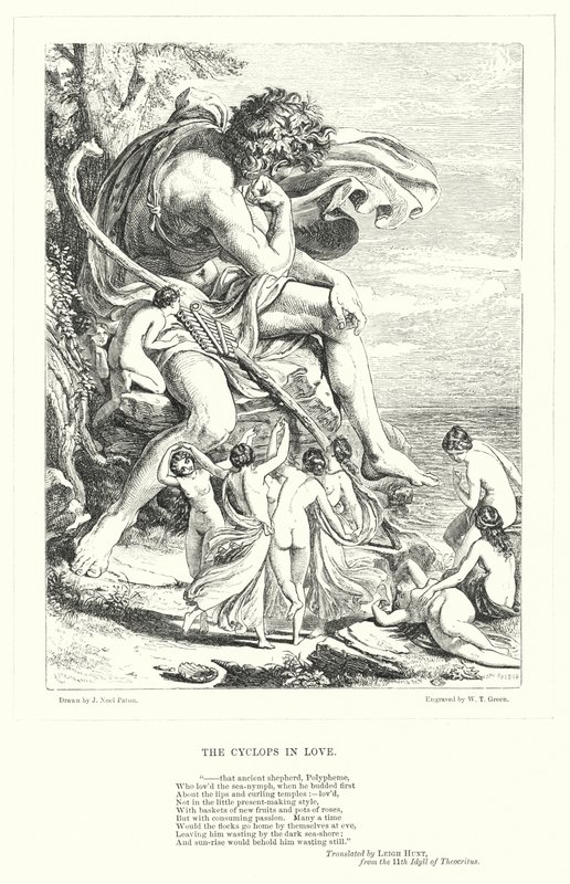 The Cyclops in Love (engraving) by Joseph Noel (after) Paton