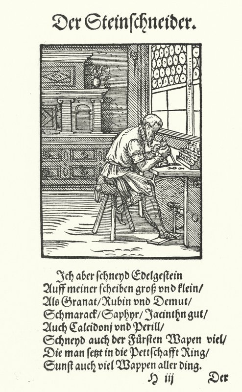 The Gemstone Cutter by Jost (after) Amman