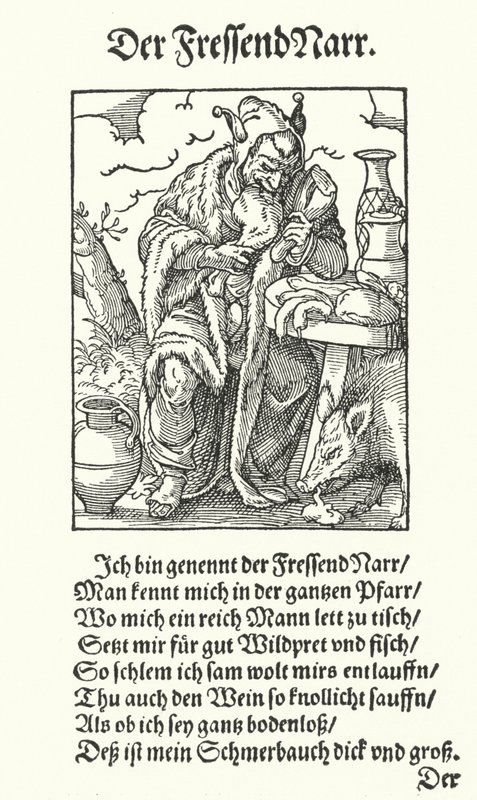 The Gluttonous Fool by Jost (after) Amman