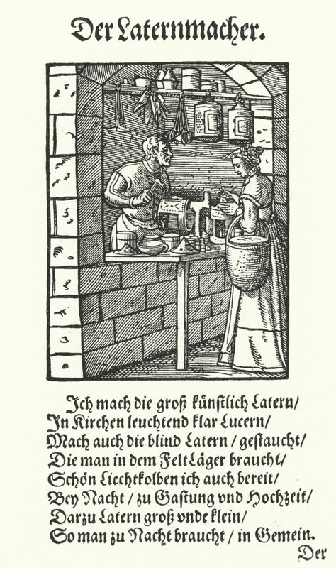 The Lantern Maker by Jost (after) Amman