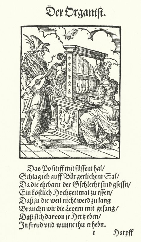 The Organist by Jost (after) Amman