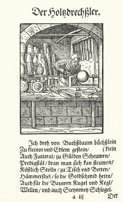 The Wood Turner by Jost (after) Amman