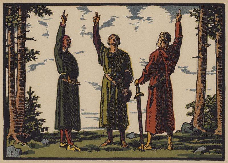 The Pact of Grutli by Jules Courvoisier