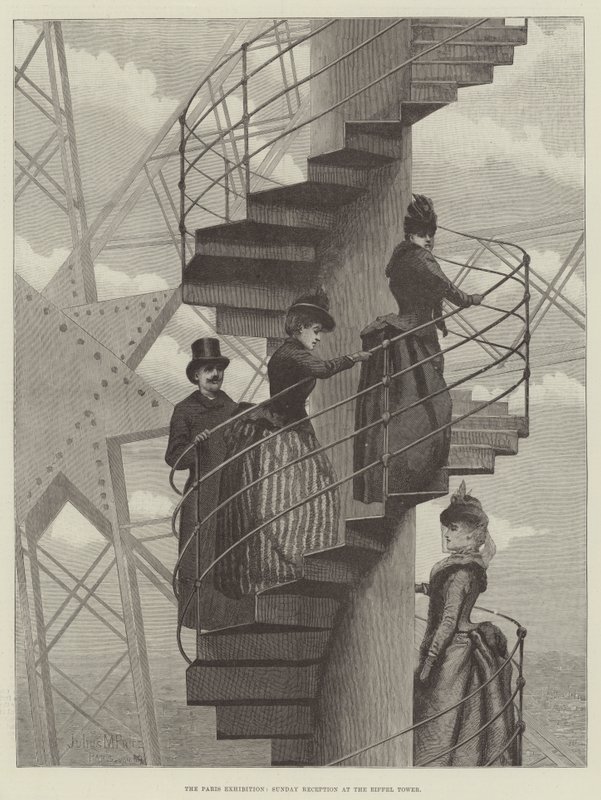 The Paris Exhibition, Sunday Reception at the Eiffel Tower by Julius Mandes Price