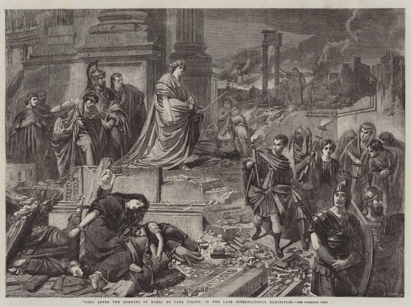 Nero after the Burning of Rome, in the late International Exhibition by Karl Theodor von Piloty
