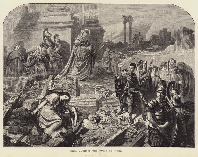 Nero amongst the Ruins of Rome by Karl Theodor von Piloty