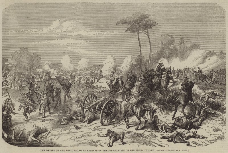 The Battle of the Volturno, the Arrival of the Piedmontese on the Field of Capua by Konrad Grob