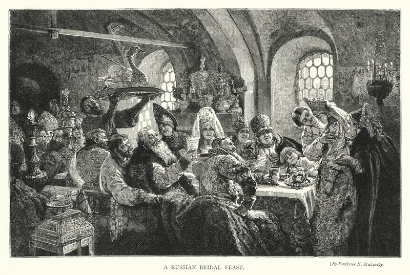 A Russian Bridal Feast by Konstantin Egorovich Makovsky