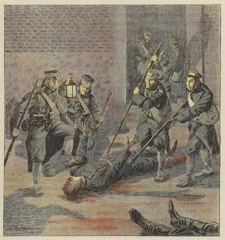 Russian wounded massacred by Japanese soldiers by L. Malespine