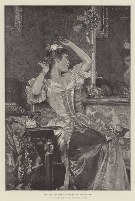 In the Boudoir (engraving) by Ladislaw von Czachorski