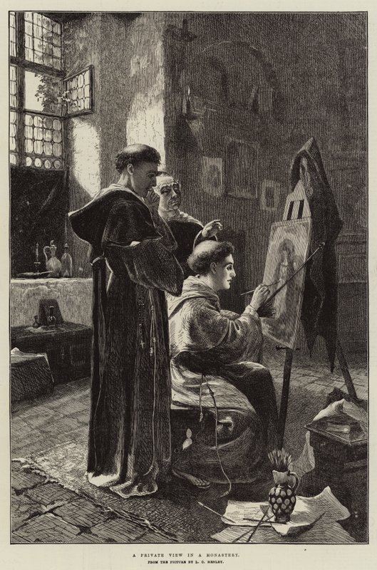 A Private View in a Monastery by Lionel Charles Henley