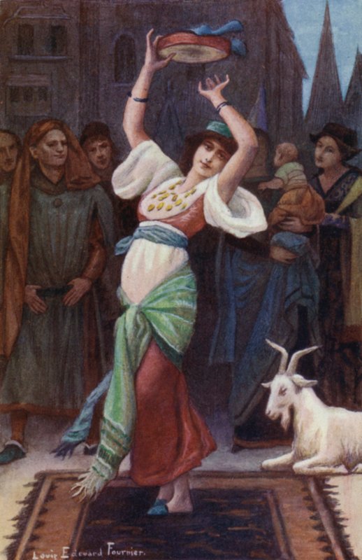 In the space between the crowd and the fire a girl was dancing by Louis Edouard Paul Fournier