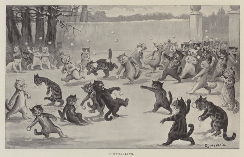 Snowballing by Louis Wain