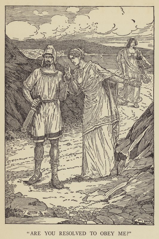 Are you resolved to obey me? by Louis John Rhead