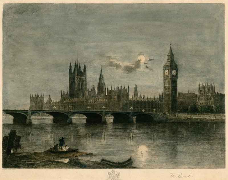Westminster at Night by Lucien Marcelin Gautier