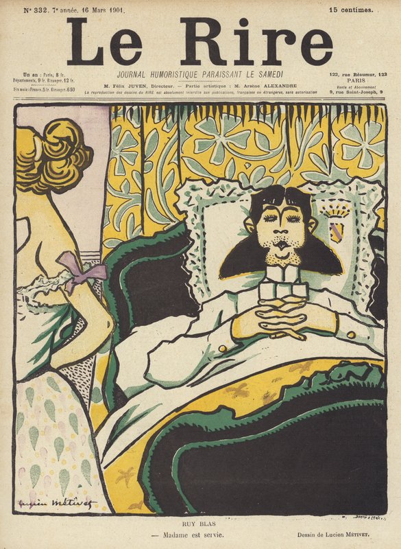 Ruy Blas, Illustration for Le Rire by Lucien Metivet