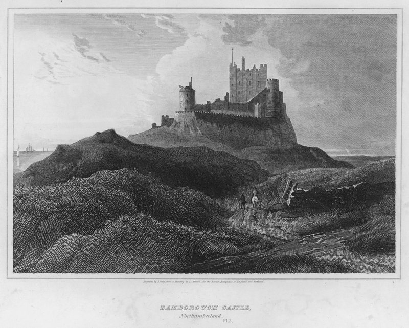 Bamborough Castle, Northumberland by Luke (after) Clennell
