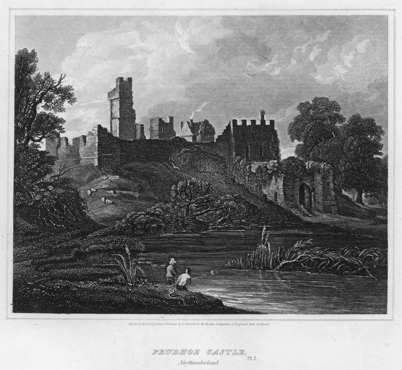 Prudhoe Castle, Northumberland by Luke (after) Clennell