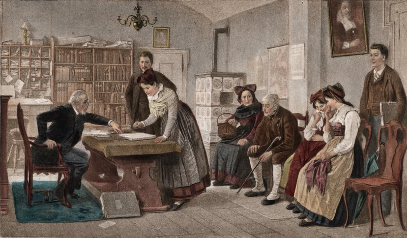 Signing the Marriage Contract by Marc Louis Benjamin Vautier