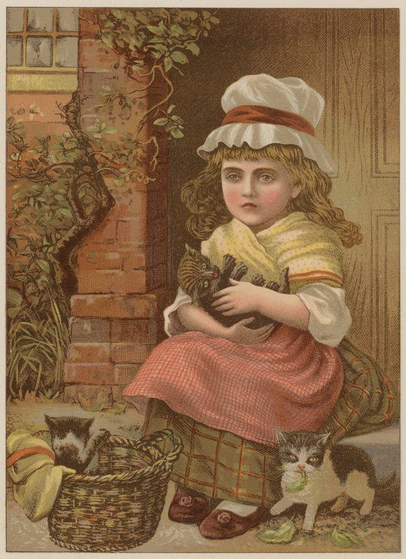 Girl with kittens by Mary Ellen Edwards