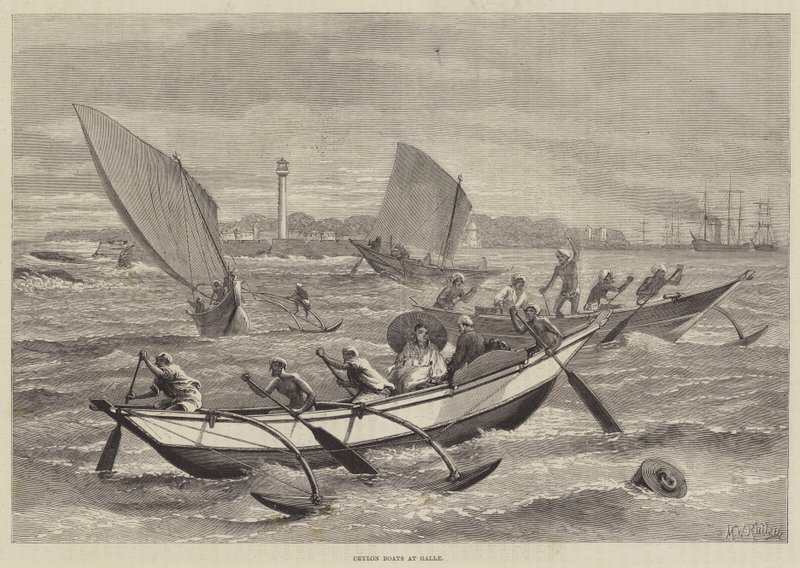 Ceylon Boats at Galle by Matthew White Ridley