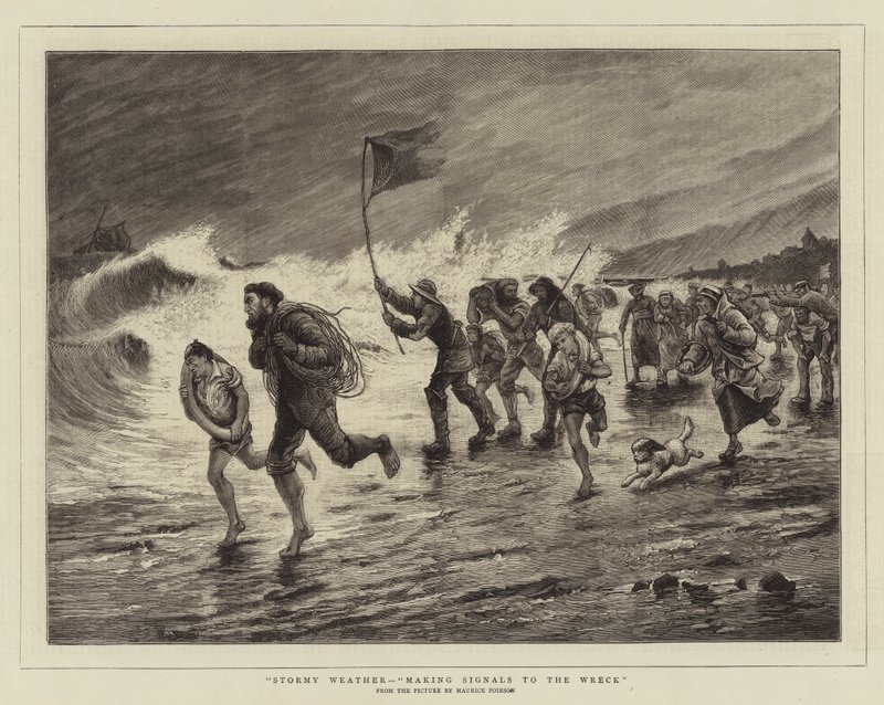 Stormy Weather, Making Signals to the Wreck by Maurice Poirson