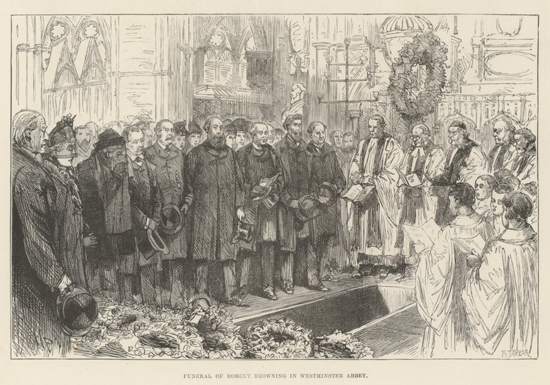 Funeral of Robert Browning in Westminster Abbey by Melton Prior