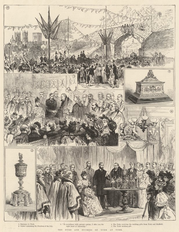 The Duke and Duchess of York at York by Melton Prior
