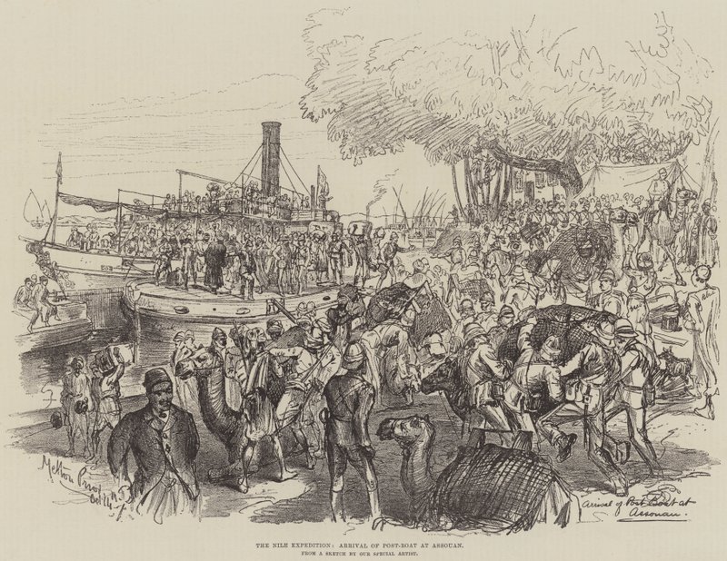 The Nile Expedition, Arrival of Post-Boat at Assouan by Melton Prior