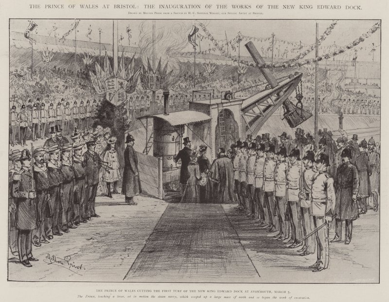 The Prince of Wales at Bristol, the Inauguration of the Works of the New King Edward Dock by Melton Prior