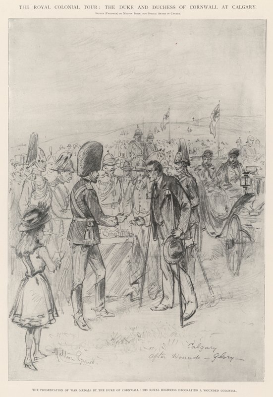 The Royal Colonial Tour, the Duke and Duchess of Cornwall at Calgary by Melton Prior