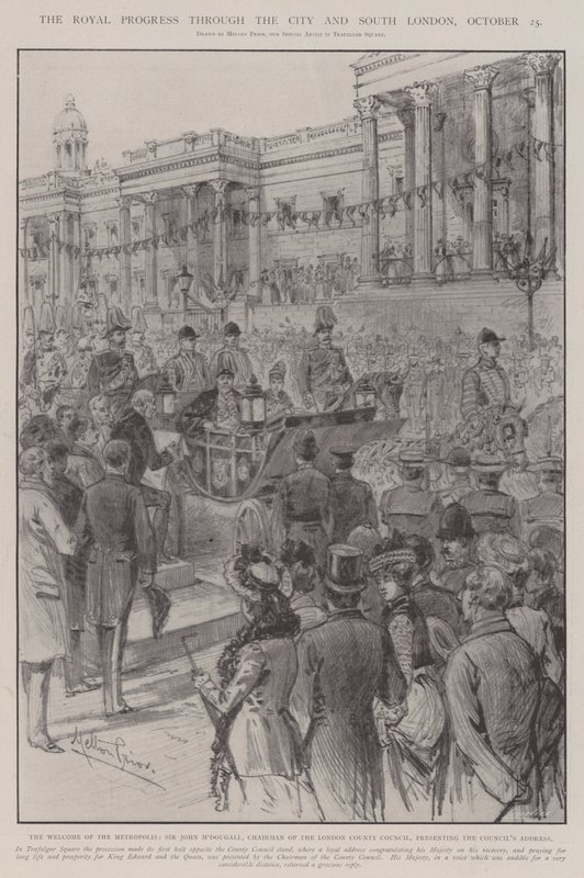 The Royal Progress through the City and South London, 25 October by Melton Prior