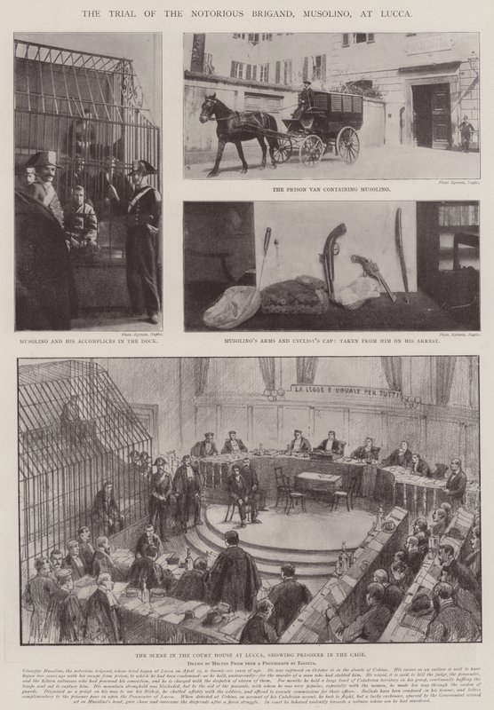 The Trial of the Notorious Brigand, Musolino, at Lucca by Melton Prior