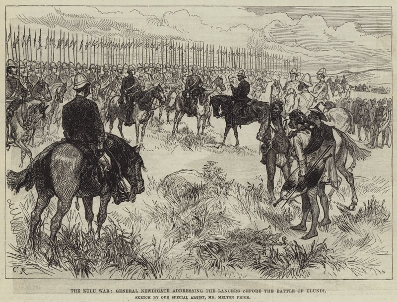 The Zulu War, General Newdigate Addressing the Lancers Before the Battle of Ulundi by Melton Prior
