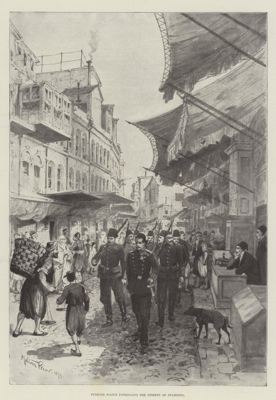 Turkish Police Patrolling the Streets of Stamboul by Melton Prior