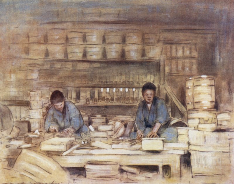 Carpenters at Work by Mortimer Ludington Menpes
