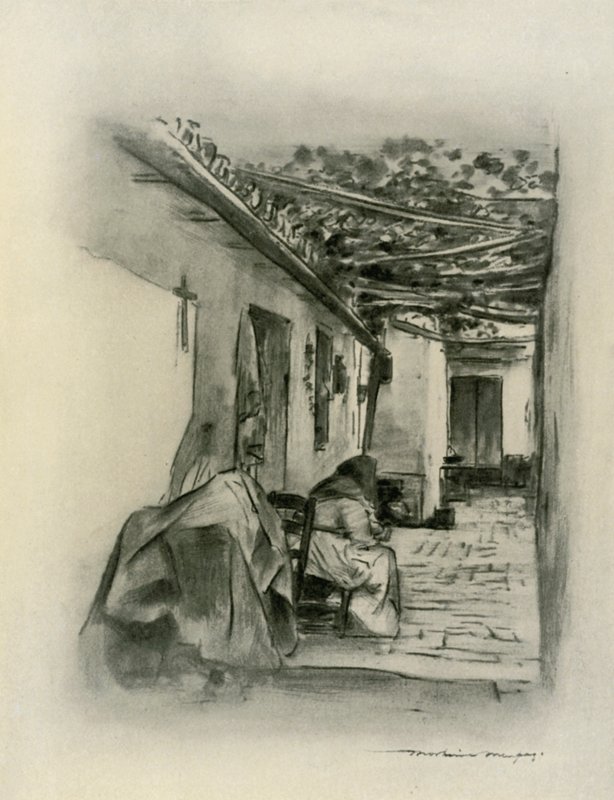 Courtyard in Seville by Mortimer Ludington Menpes