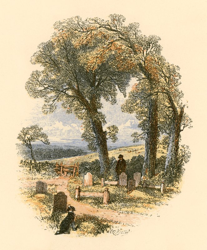 A Churchyard Scene by Myles Birket Foster