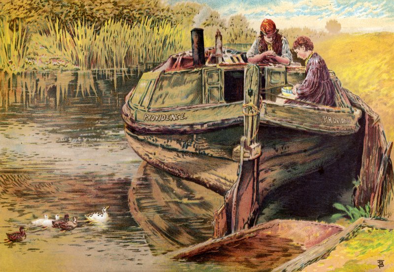 The Providence Barge by Myles Birket Foster