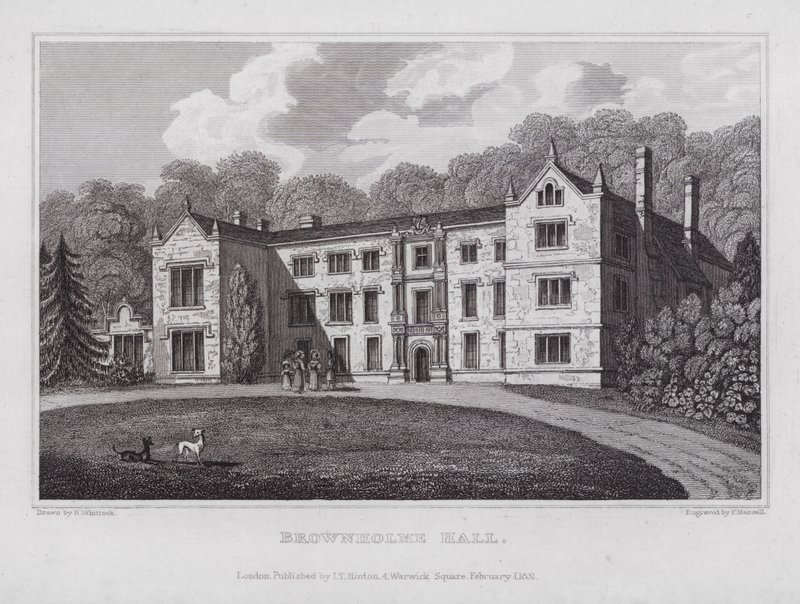 Brownholme Hall by Nathaniel (after) Whittock