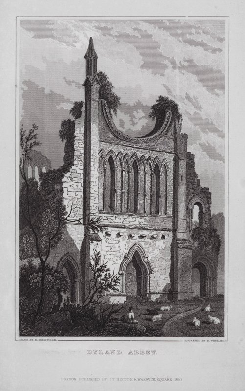 Byland Abbey by Nathaniel (after) Whittock