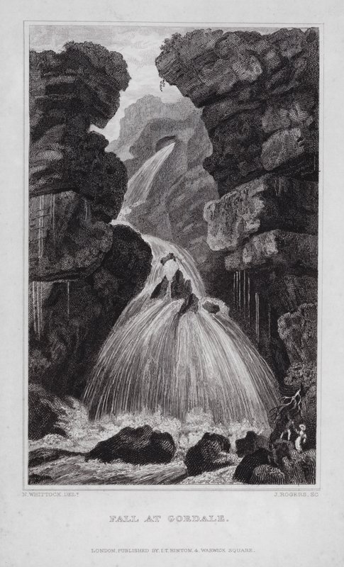 Fall at Gordale by Nathaniel (after) Whittock
