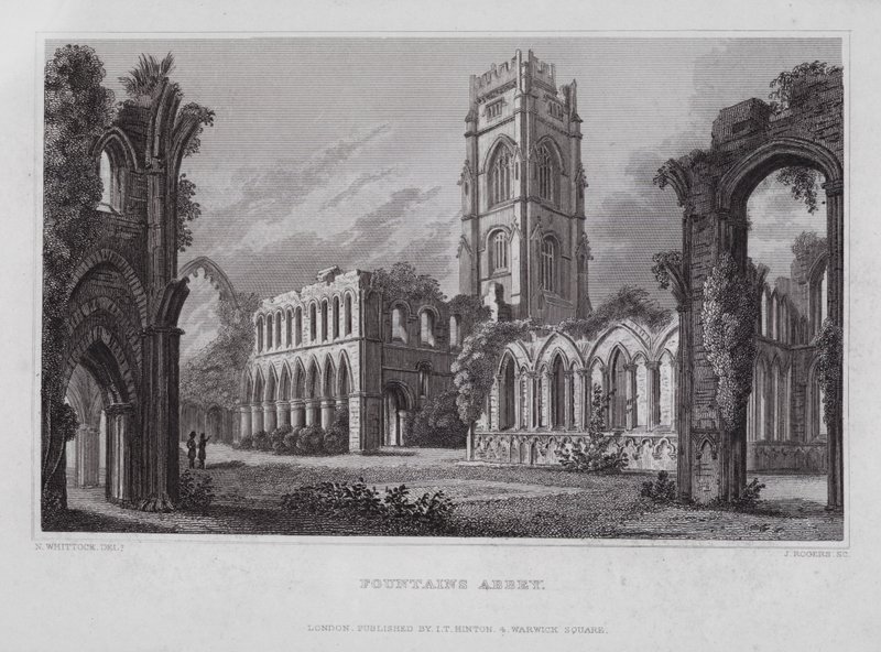 Fountains Abbey by Nathaniel (after) Whittock
