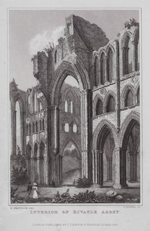 Interior of Rivaulx Abbey by Nathaniel (after) Whittock